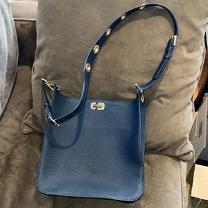 Michael Kors pebble, leather blue Crossbody bag
